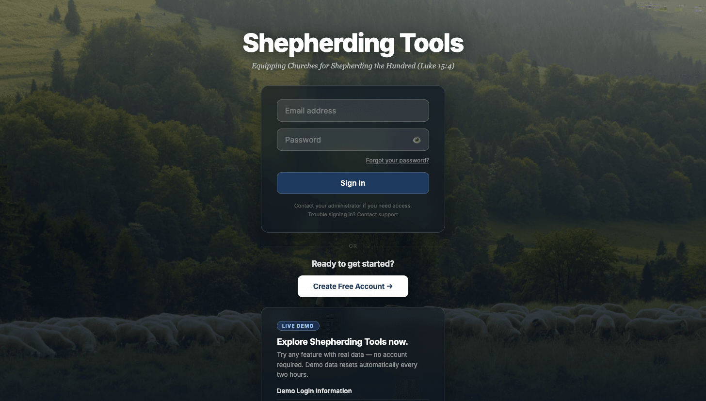 The sign-in page