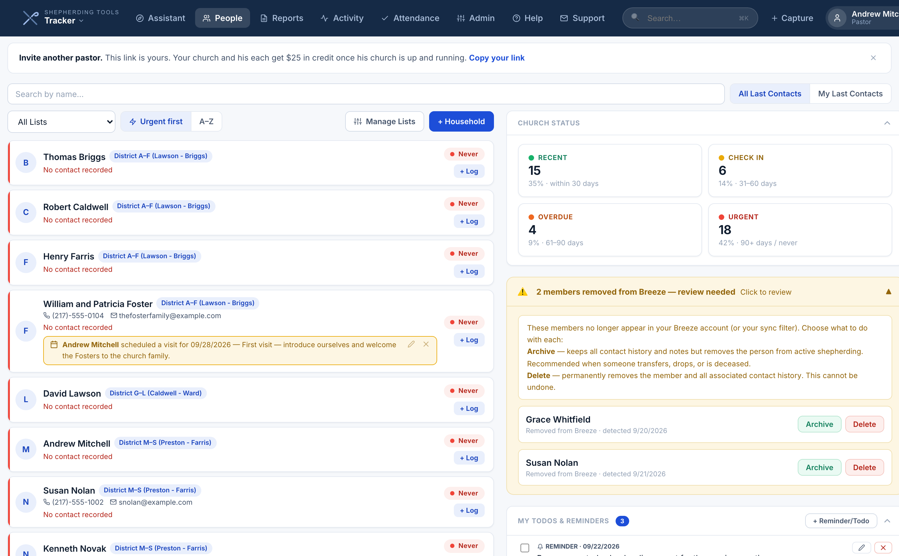 The People page with the pending-removals banner expanded, showing Archive and Delete buttons