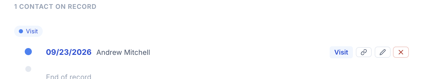 A History tab entry with the edit pencil and delete icons visible