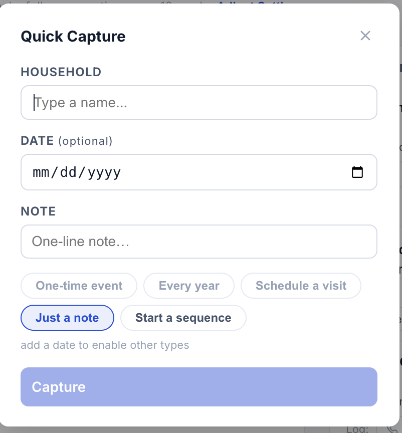 The Quick Capture window